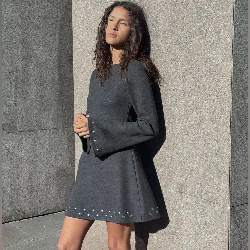 ZARA SHORT SOFT STUDDED DRESS
